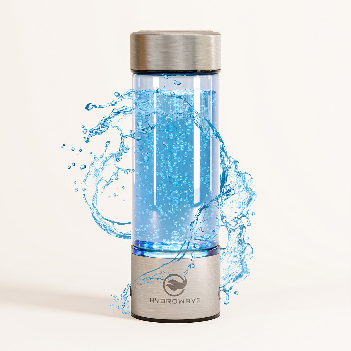 HydroWave Hydrogen Water Bottle in Titanium Silver